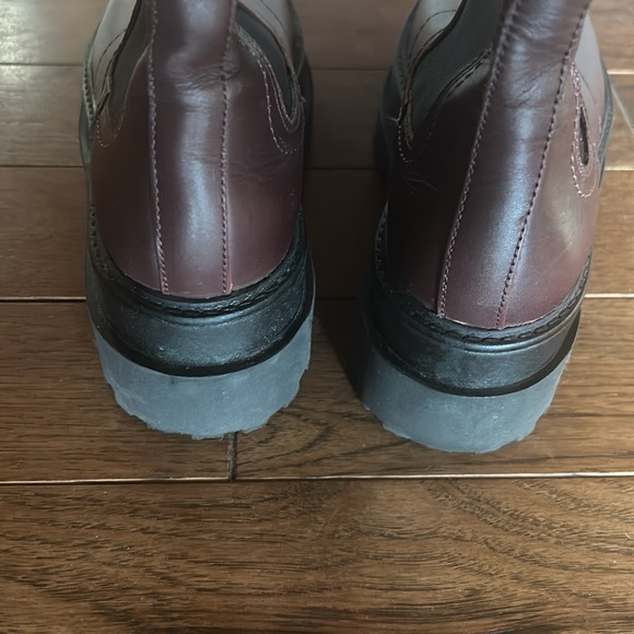 Mango platform burgundy leather Chelsea lug sole boots size 6.5 / 37 - Picture 5 of 10